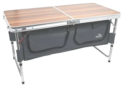 Cattara BLED / Stůl kempingový skládací / 120 x 60 x 55-70 cm / hliník