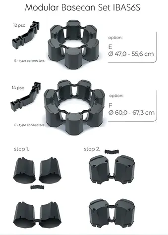 PROSPERPLAST Podstavec pod sud Modular Basecan Set antracit / Plast / Výška: 53 cm