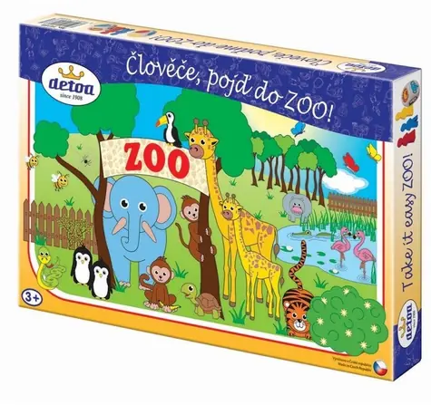 DETOA Hra Člověče pojď do ZOO / Dřevěná společenská hra / 3+ / vyrobeno v ČR