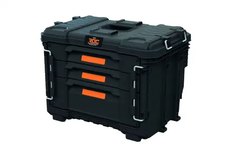Curver ROC Pro Gear 2.0 XL černá / Organizér / 3 zásuvky / 56,5 x 37,5 x 41,3 cm / uzamykatelný