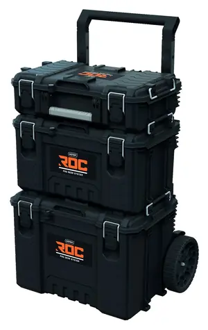 Keter ROC Pro Gear 2.0 černá / Mobilní box na nářadí / objem 111 l / nosnost 80 kg / IP65
