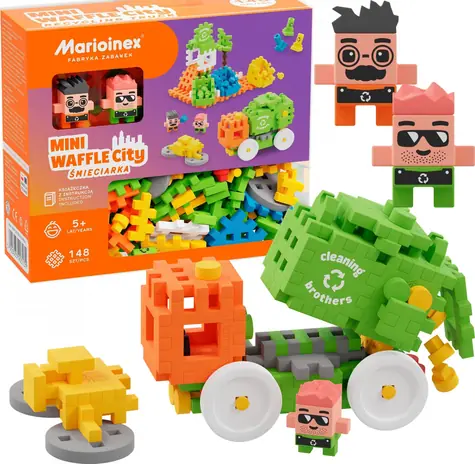 MARIOINEX Stavebnice Mini Waffle Popelářské auto / 148 dílků / od 6 let