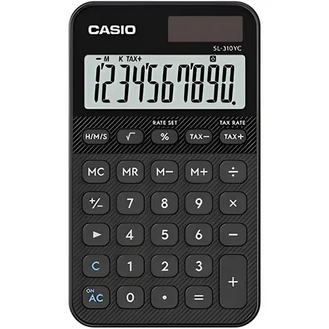 CASIO SL 310 YC BK černá / Kalkulačka / desetimístná / duální napájení