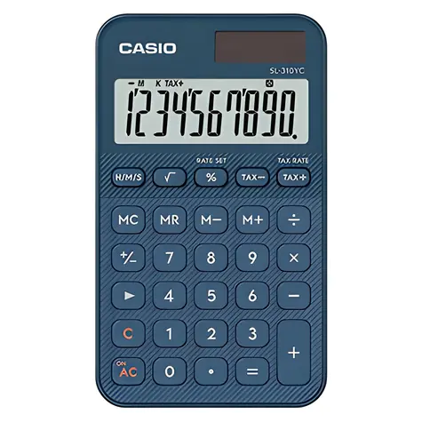 Casio SL 310 YC NY modrá / Kalkulačka / desetimístná / duální napájení