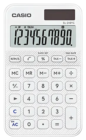 CASIO SL 310 YC WE bílá / Kalkulačka / desetimístná / duální napájení