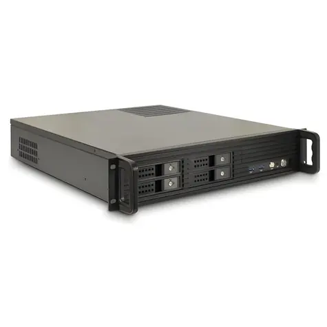 Inter-Tech IPC 2U-2504 černá / Serverová skříň / 2U / µATX / 4x hot-swap 2,5"-3,5" / 2x USB 3.2 Gen 1