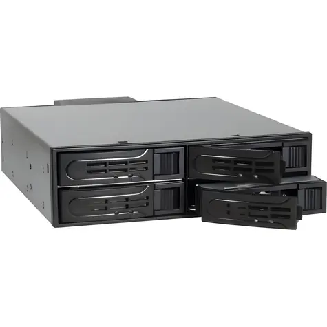 Inter-Tech ST-5244 černá/stříbrná / Rámeček pro disky / 4x 2,5" SATA/SAS/NVMe / 5,25"
