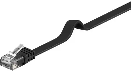 Goobay Plochý patch kabel Cat6 U/UTP černá 3 m / Patch kabel / CAT6 / U/UTP / RJ-45