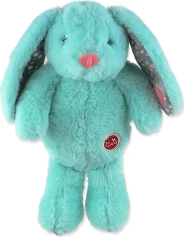 DOG FANTASY Hračka Zajíček Cuddle s tlukoucím srdcem tyrkysová / 29 cm / polyester