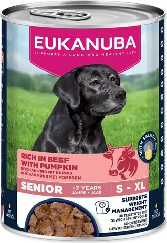 Eukanuba Life Care Senior hovězí s dýní 400 g / Konzerva pro psy / pro seniory všech plemen