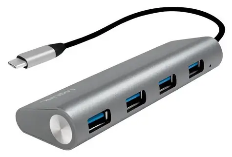LogiLink USB-C hub 4x USB-A šedá / USB hub / USB 3.2 Gen 1 / 4 porty