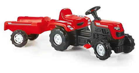 DOLU Šlapací traktor Ranchero s vlečkou červený / od 3 let
