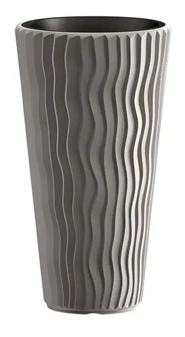 PROSPERPLAST SANDY SLIM Květináč šedý kámen / 34,9 cm / 37 l / Plast