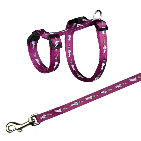 TRIXIE Postroj s vodítkem pro králíky 25-44 cm / Postroj s vodítkem / Nylon / Vodítko 1,25 m