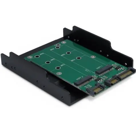 Inter-Tech KT005B / Adaptér / 2x M.2 SATA do 3,5" pozice / SATA III 6 Gbit/s