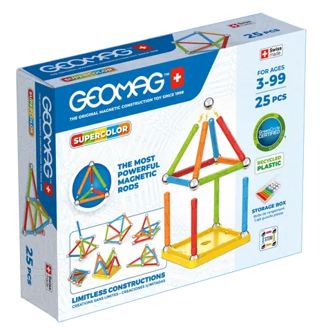 GEOMAG Magnetická stavebnice Supercolor / 25 dílků / od 3 let