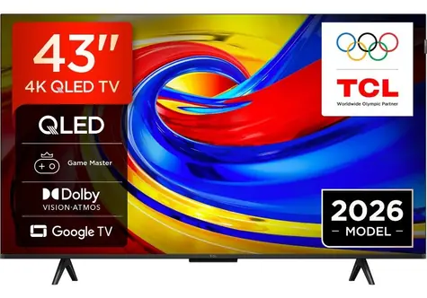 43" TCL 43P7L černá / Televize / QLED / 4K UHD / Google TV / Wi-Fi / BT / HDMI / 20W repro