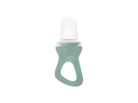 KikkaBoo Krmicí kousátko Platinum Silicone Sage / Kousátko / 100% silikon / Od 6 měsíců