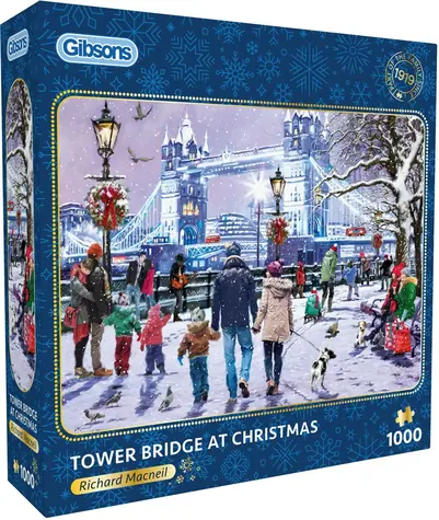 GIBSONS Puzzle Tower Bridge o Vánocích / 1000 dílků / 68 x 49 cm