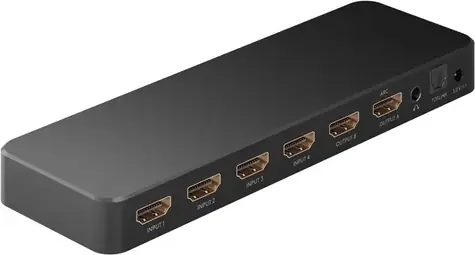 Goobay HDMI Matrix Switch 4x2 černá / Video přepínač / 4 vstupy / 2 výstupy / 4K 60Hz / HDCP 2.2 / eARC
