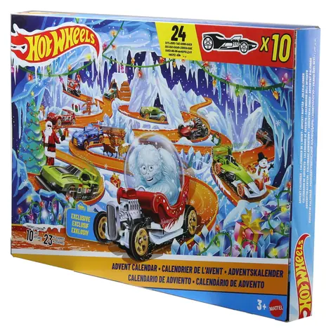 MATTEL Adventní kalendář Hot Wheels JLG41 2026 / 10 aut / měřítko 1:64 / od 3 let