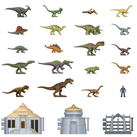 MATTEL Adventní kalendář Jurský svět Minis Ostrov dinosaurů JLD23 / od 4 let