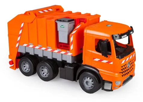 Lena Popelářské auto Arocs / Auto na hraní / s nálepkami / oranžová