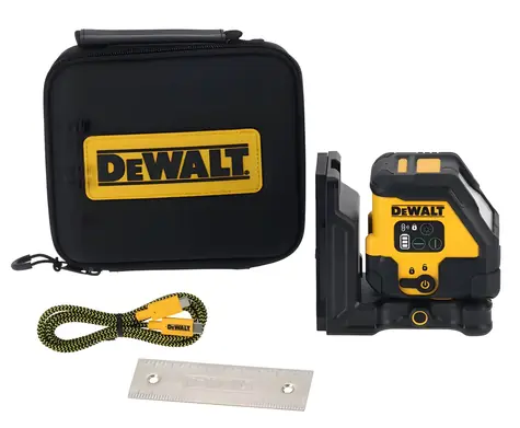 DeWalt DCLE14201 / Křížový laser se zeleným paprskem / USB-C / až 100 m s detektorem / IP65