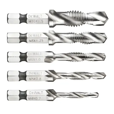DeWalt Sada vrtáků se závitníkem / 5 ks / M4-M10 / 1/4" šestihranná stopka