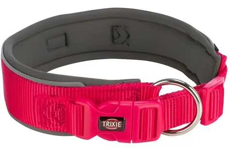 TRIXIE Obojek Premium extra široký fuchsia-grafit M-L / Pro psy / Nylonový / 40-48 cm / 40 mm
