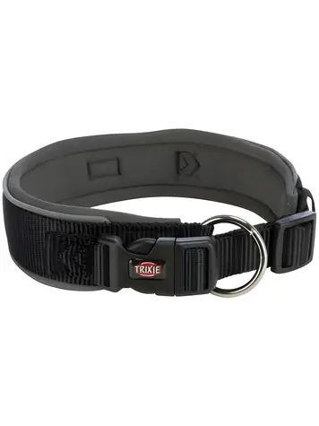 TRIXIE Obojek Premium extra široký černá/grafit XS-S / Nylonový / 27-35 cm / 25 mm