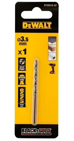 DeWalt / Vrták do kovu HSS / 3,5 x 75 mm / pracovní délka 39 mm