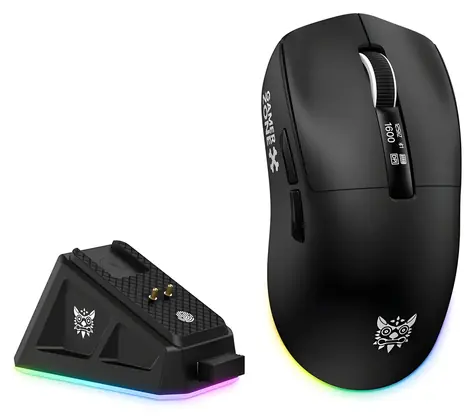 Onikuma DM07 černá / Herní myš / Bezdrátová / 2,4 GHz / RGB / 24000 DPI