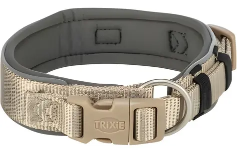 TRIXIE Obojek Premium extra široký písková/grafit / XS-S / 27-35 cm / 25 mm