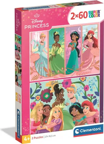 CLEMENTONI Puzzle Disney princezny / 2x60 dílků / od 4 let