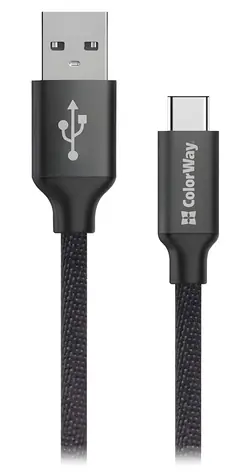 Colorway černá / Datový kabel / USB-A - USB-C / 2,4 A / 2 m