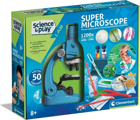 CLEMENTONI Science&Play Super Mikroskop / Vědecká sada / zvětšení až 1200×