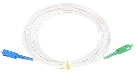 OEM / Patch kabel optický / SC/APC-SC/UPC / simplex / 9/125 OS2 / 5m / bílý, armovaný 3 mm LSZH