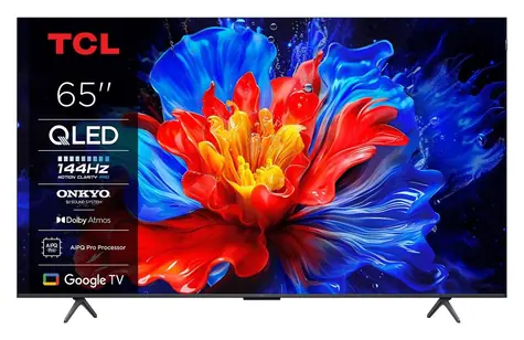 65" TCL 65P8K titanová / Televize / QLED / 4K UHD / Google TV / 144Hz / HDMI 4x / Wi-Fi