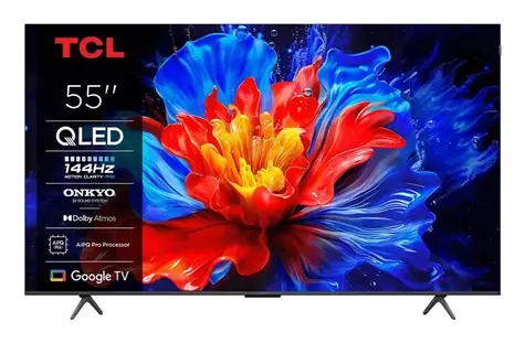 55" TCL 55P8K metalická / Televizor / QLED / 4K UHD / HDR10+ / Google TV / HDMI 2.1