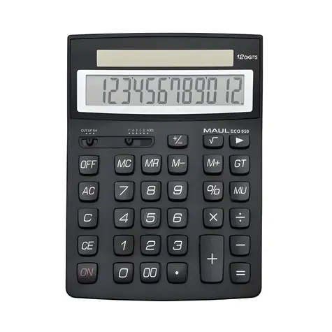 Maul ECO 950 černá / Stolní kalkulačka / 12místná / solární napájení