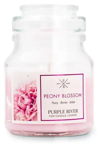 PURPLE RIVER Vonná svíčka Peony Blossom / Vůně pivoňky / 113 g