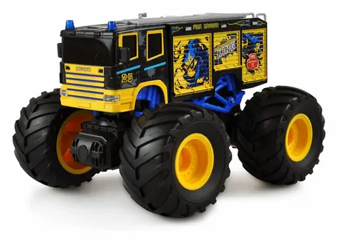 AMEWI RC Monster truck hasiči žlutá/modrá / RTR / Měřítko 1:18 / 2,4 GHz / světlo a zvuk