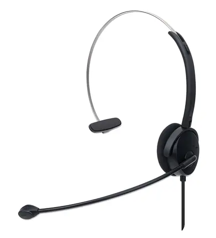 Manhattan Mono USB headset On-Ear černá / Headset / Mono / USB-A / Kabel 1,5 m