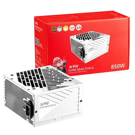 ADATA XPG CORE REACTOR II bílá / Zdroj / 850W / ATX 3.0 / 80PLUS Gold / modulární / 120mm ventilátor