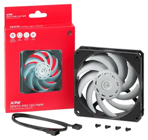 ADATA XPG Vento PRO černá / Ventilátor / 120 mm / PWM 4-pin / 900-2150 RPM / 75 CFM, 28 dB