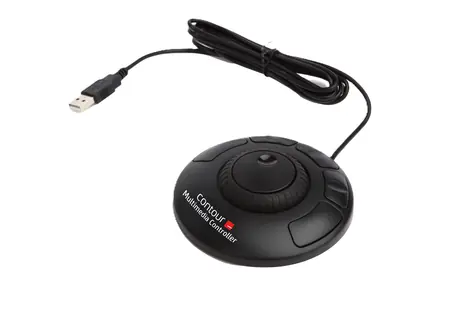 Contour Multimedia Xpress černá / Ovladač pro střih videa a foto / USB / otočný ovladač / 5 tlačítek