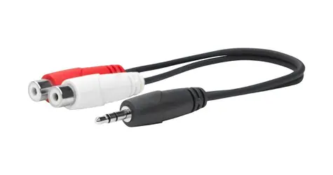 VivoLink redukce 3,5mm Jack(M) - 2x RCA(F) černá / Redukce / 0,2 m