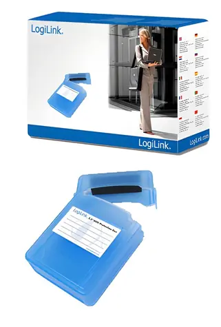 LogiLink Ochranný box pro 2x 2,5" HDD modrá / Ochranný box / Voděodolný