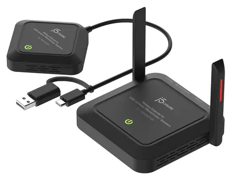 j5create JVW120 / Bezdrátový USB extender / Vysílač a přijímač / USB-A / USB-C